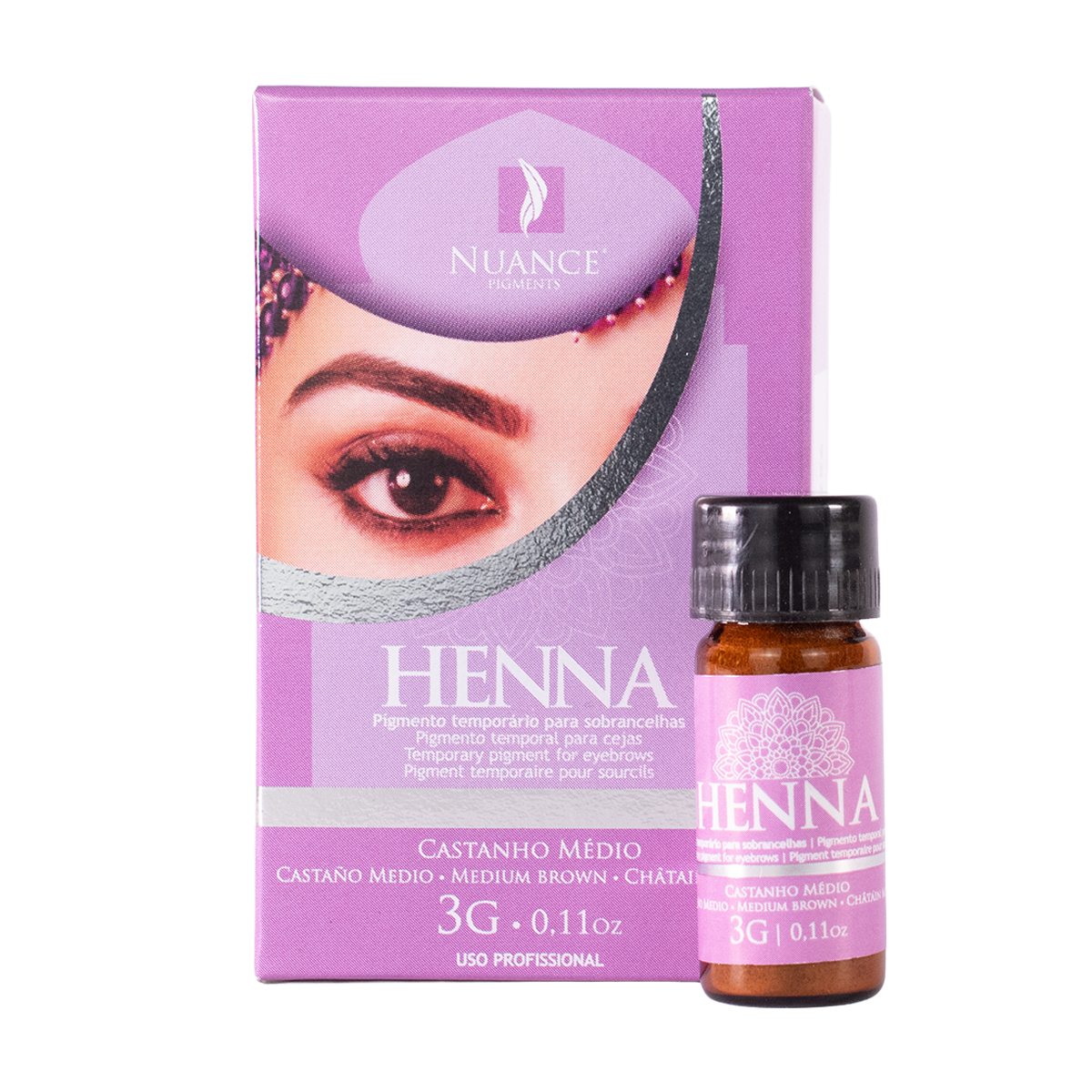 Henna para Sobrancelhas Nuance - Castanho Médio 3g